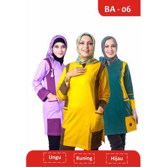 Believe Blouse Atasan BA-06 Kaos Wanita Baju Muslim Tunik Kemeja Kaos Hijau  