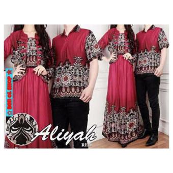 BenOlshop Couple Gamis Wanita + Kmeja Pria Aaliya Red  