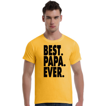 Best Dad Ever Cotton Soft Men Short T-Shirt (Yellow)   