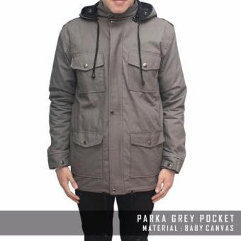 BGSR Jaket Parka Polos Full (Abu Abu)  