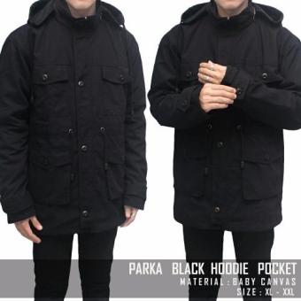 BGSR Parka Hoodie Black Pocket (Hitam)  