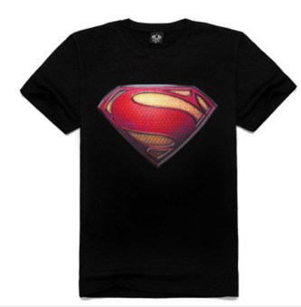 BIG SIZE Men's new fashion slim Short-Sleeved shirt with Superman logo(BLACK) - Intl  