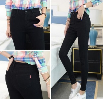 Bigcat Korean style fashion jeans black jeans - intl  