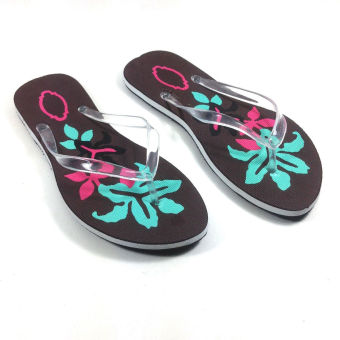 BinAli Sandal Wanita FlipFlop Original Cutting Mode Bunga - Cokelat  