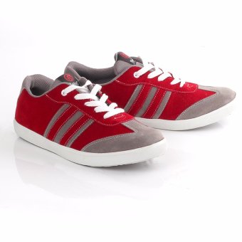 Blackkelly Sepatu Sneakers Pria / Sepatu Casual / Sepatu Trendy LSOx732 Red Grey  