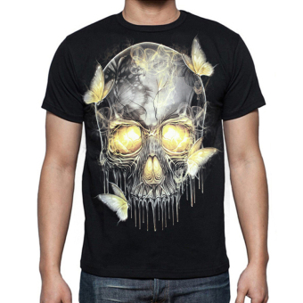 Blacklabel Kaos Hitam BL-GLOW-650 Glow In the Dark T-Shirt Skull - S  