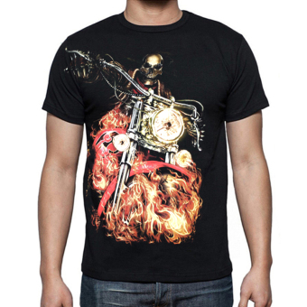 Blacklabel Kaos Hitam BL-WRM-042 Glow In the Dark T-Shirt Skull Harley - S  