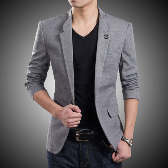 Blazer Pria - Jas Pria Clothing Men Slim Fit - Abu-Abu