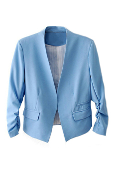 Bluelans Women's Fashion Korea Solid Slim Suit Blazer Coat Jacket Blue  