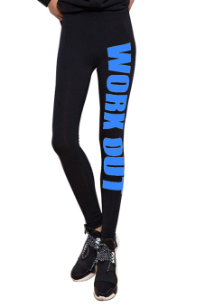 BODHI Women Yoga Sport Pants High Waist Cropped Fitness Trouser (Blue)  