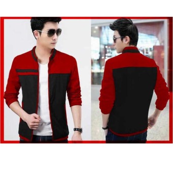 Bosbaju Jaket sweater Pria Limo Merah Hitam  