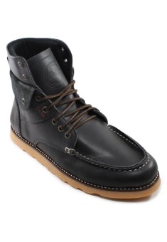 Bradleys Jeans Sepatu Boots Pria - Leather Pull Up Black  