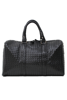 Braided Faux Leather Duffel Gym Bags (Black) - intl  