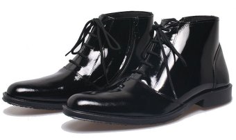 BSM Soga BFH 149 Sepatu Formal Boots/ Kerja Pria Kulit Asli - Elegan - Hitam  