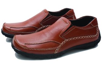 BSM Soga BSM 231 Sepatu Loafer/ Formal/ Kerja Pria Kulit Asli - Elegan - Coklat  