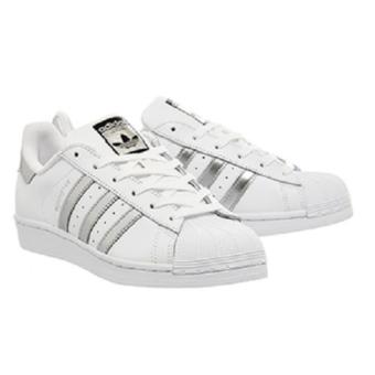 Bunda Store Sepatu Addas Superstar Sneaker Unisex - White Silver  