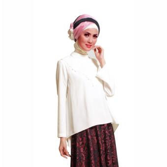 Calosa 01A - Baju Muslim Wanita Blouse - Cream  