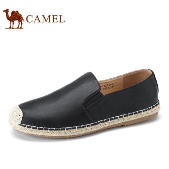 Camel Men's Casual PU Slip On Loafer Shoes Flat Shoes(Black) - intl  