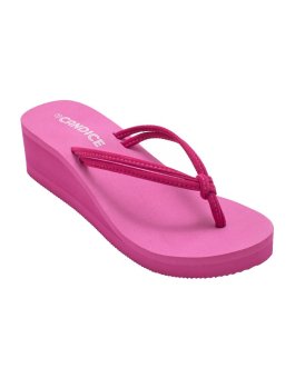 Candice Double Strap Wedge Sandals - Pink  