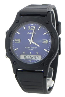 Casio Analog Digital AW-49HE-2A Biru  