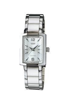 Casio Standard Analog LTP-1233D-7A - Jam Tangan Wanita - Abu-Abu Putih - Staintless Steel  