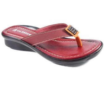 Cassico Ca 184 Sandal Flip-Flop Wanita - Synthetic - Tpr Outsole - Cantik Dan Modis - Maroon  