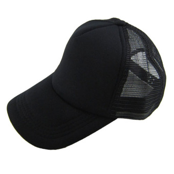 Casual Hat Solid Baseball Cap Trucker Mesh Blank Visor Hat Black  