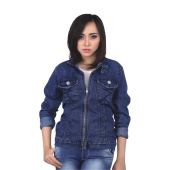 Catenzo Jaket Denim Wanita Astille BE 063 - Biru  