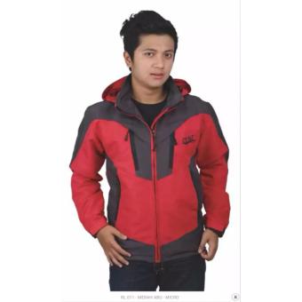 Catenzo jaket pria keren RL 011 - merah abu original  