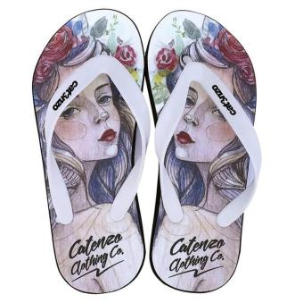Catenzo |Jual Sandal Jepit Wanita - MS 031 | Bahan : PVC | Warna : PUTIH  