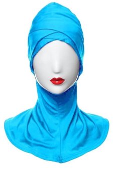 CatWalk Cotton Muslim Inner Hijab Islamic Full Cover Hat Underscarf One Size (Cornflower Blue) - intl  