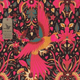 Cek Batik - Kain Batik Hitam Manis Motif Garuda Indonesia Favorit Presiden Jokowi (Pink)  