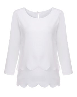 Channy ZANZEA Sexy Women Chffion Ruffle Backless Top Casual Loose Evening Party T Shirt Blouse (White)  