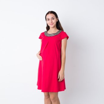 Chantilly Maternity Dress hamil Josephine - Red  