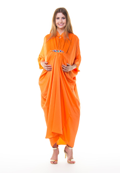 Chantilly Nursing Dress Latisha 53018-Orange Satin  