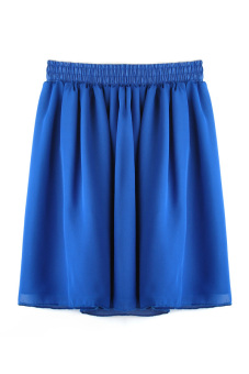 Chiffon Pleated Mini Skirt (Blue)  