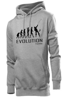 Choschils Unisex Hoodie Evolution Fishing - Abu-abu  