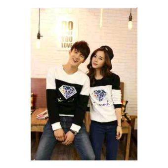 Clothing Anda - Atasan (Semi Sweater) Couple Diamond - Hitam putih  