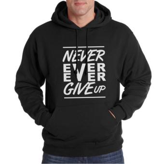 Clothing Online Hoodie Never Ever Ever Give Up - Hitam  