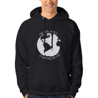 Clothing Online Hoodie The Real World Is Waiting For You - Hitam  