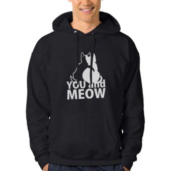 Clothing Online Hoodie You And Meow - Hitam  