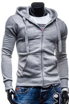 Cocotina Men's Sport Slim Hoodie Coat Hooded Sweatshirt Leisure Lightweight Jacket Outwear (Grey)  