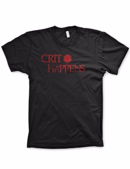 CONLEGO Crit Happens Shirt Funny Critical Strike T-shirt Graph Video Game Tees Black - intl  