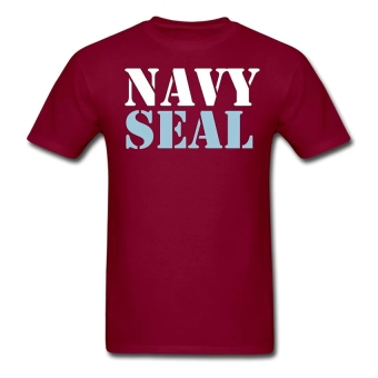 CONLEGO Custom Design Men's Navy Seal T-Shirts Burgundy  