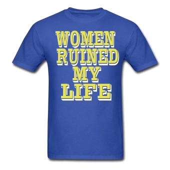 CONLEGO Custom Printed Men's Ruined My Life T-Shirts Royal Blue  