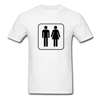 CONLEGO Custom Printed Men's Sign Toilet T-Shirts White  