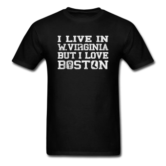 CONLEGO Fashion Men's Live West Virginia Love Boston T-Shirts Black  