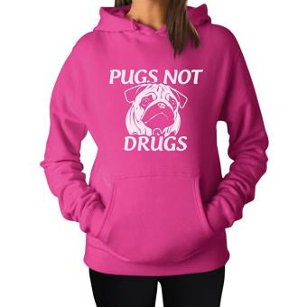 CONLEGO Women's - Pugs Not Drugs Hoodie Rose - intl  
