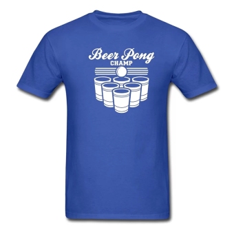 CONLEGOV Creative Men's Beer Pong Champ T-Shirts Royal Blue  