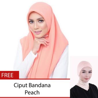 Cotton Bee Daily Basic Hijab Square Helios + Gratis Cotton Ciput Bandana Peach  